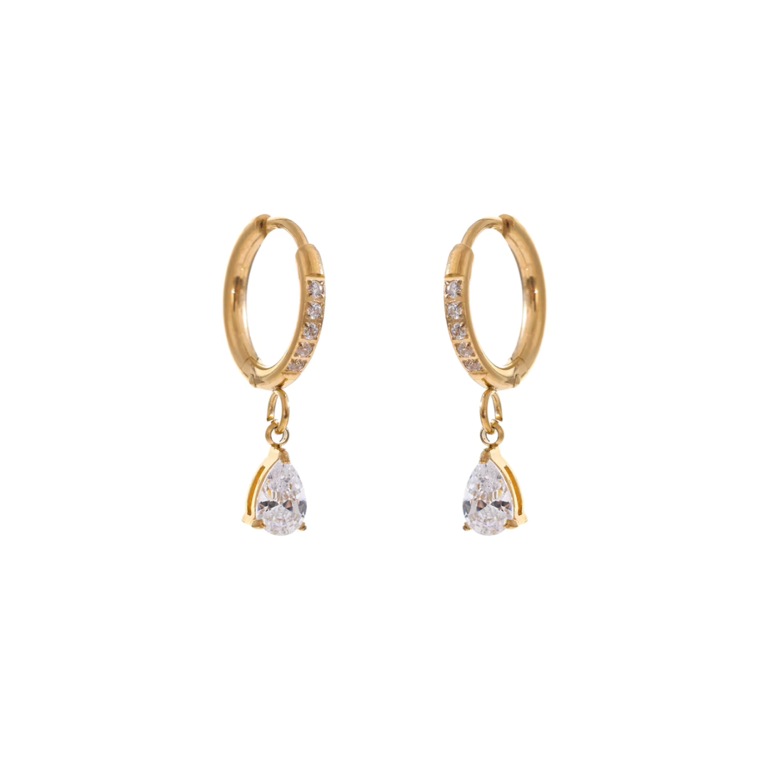Teardrop Charm Huggies
