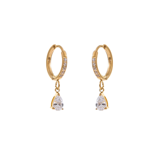 Teardrop Charm Huggies