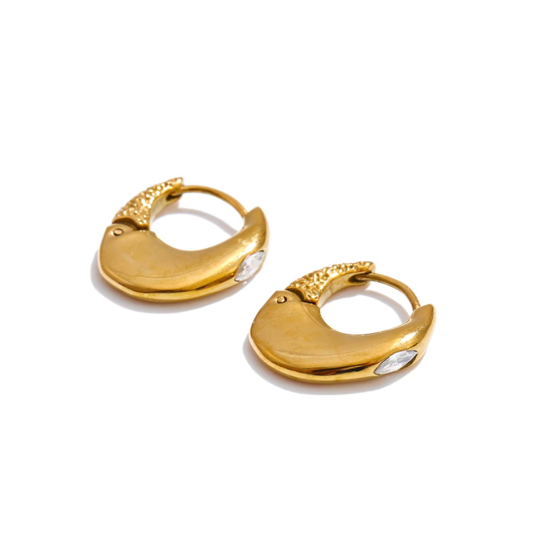 Textured Crescent Hoops